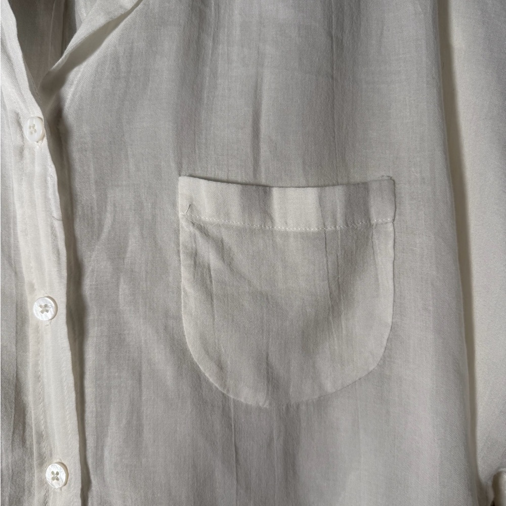 Free People The Best of Me White Gauzy Button-Down Shirt - Picture 12 of 13